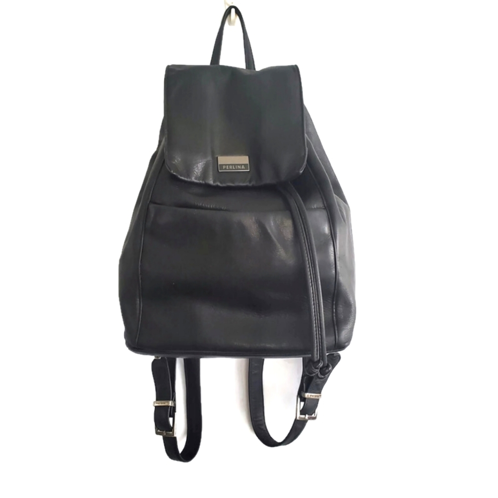 Perlina New York black leather backpack